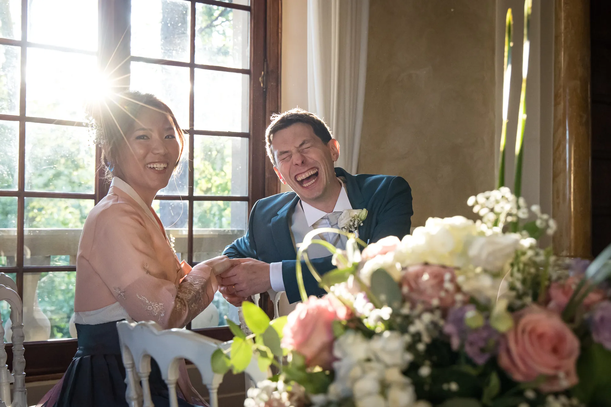 Momento di festa durante un matrimonio